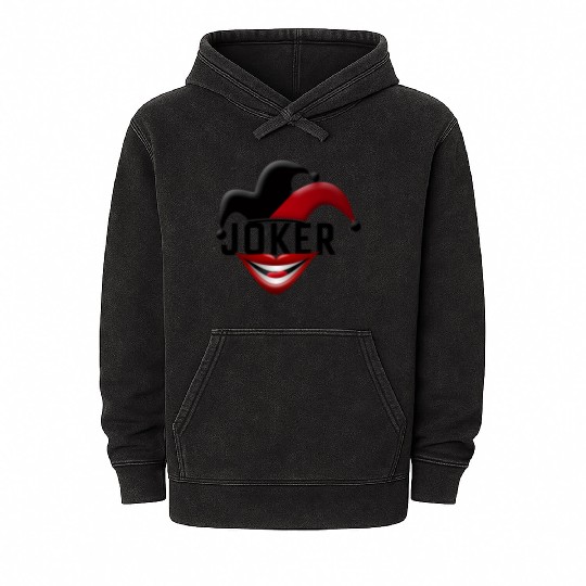 Joker in Red and Black Mineral Wash Hoodies