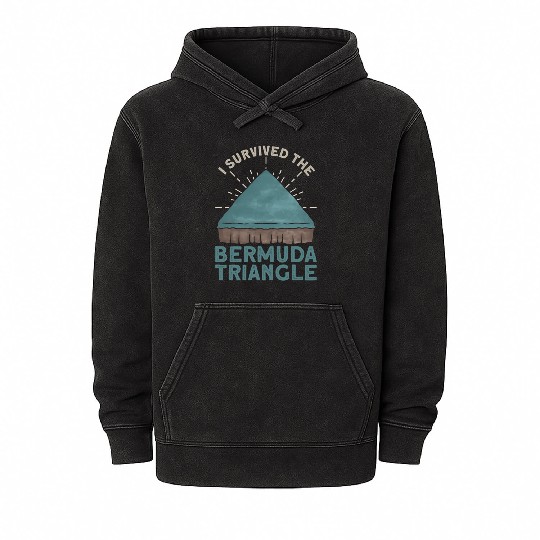 I Survived The Bermuda Triangle Bermuda Triangle Mineral Wash Hoodies
