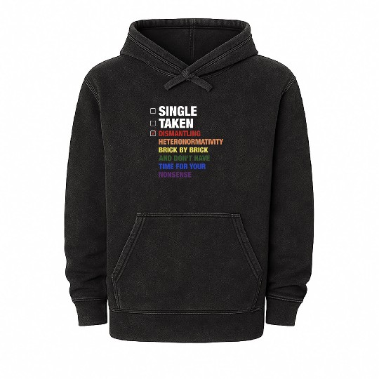 Single Taken Dismantling Heteronormativity Brick B Mineral Wash Hoodies