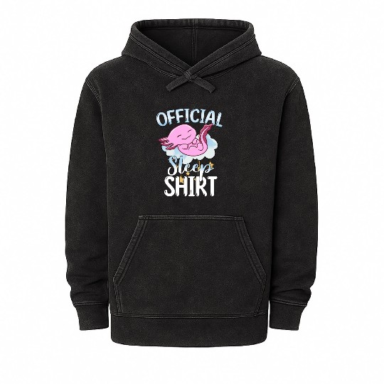 Official Sleep Mineral Wash Hoodies Axolotl