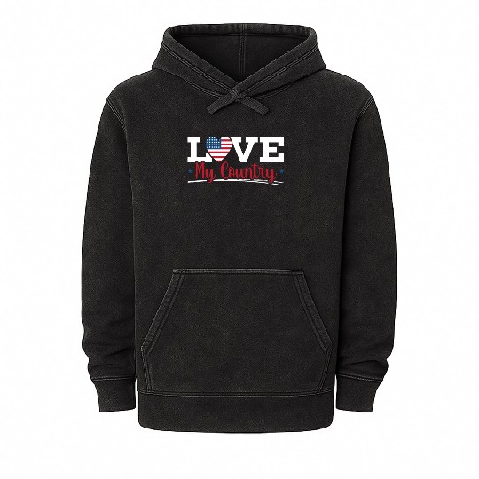 Patriotic America USA Flag 4th Of July American Mineral Wash Hoodies