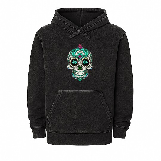 Royal Sugar Skull Mineral Wash Hoodies