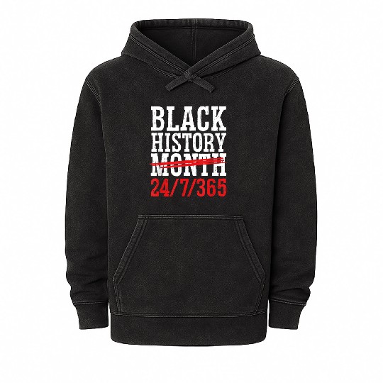 Black History Month 365 Days African American Peo Mineral Wash Hoodies