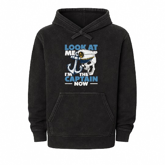 Captain Boat Lovers Fishermen Sailing Boating Mineral Wash Hoodies