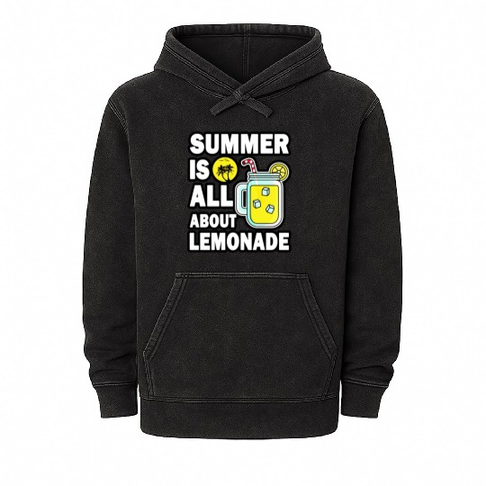 Lemonade Lover Summer Quote Mineral Wash Hoodies