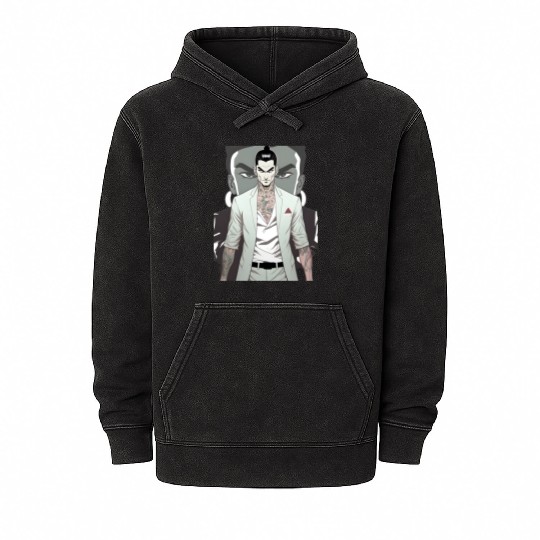Japan Yakuza Greeny Face Mineral Wash Hoodies