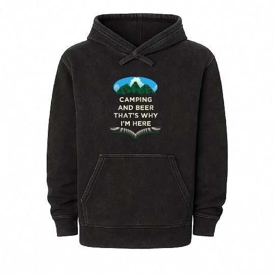 Camping and Beer Camper Drinking Camp Drinker Beer Mineral Wash Hoodies