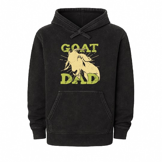 Goat Dad Farming Farmer Gift Mineral Wash Hoodies