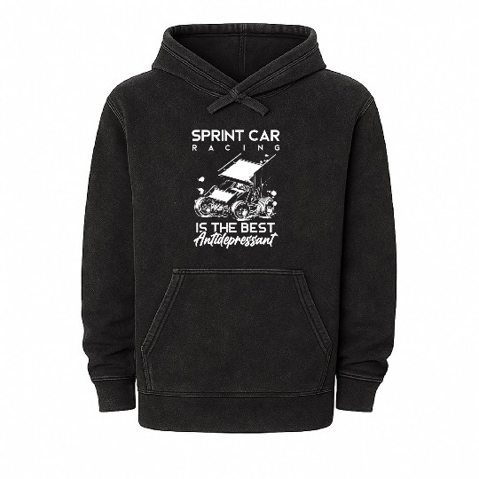 Sprint Car Racing, sprint car, dirt track racers Mineral Wash Hoodies