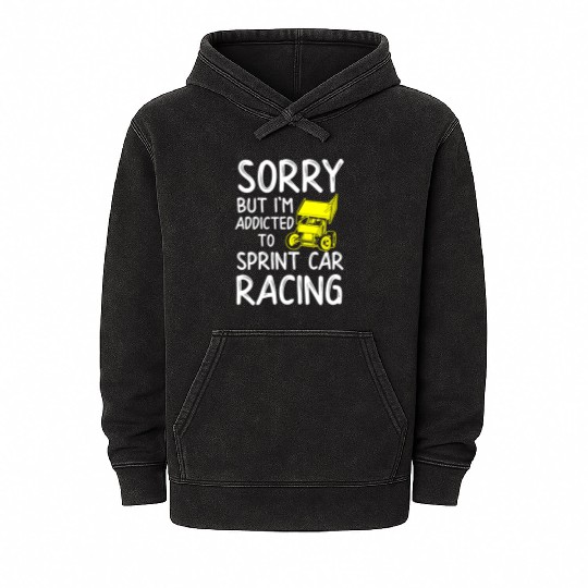 Sprint Car Racing, sprint car, dirt track racers Mineral Wash Hoodies
