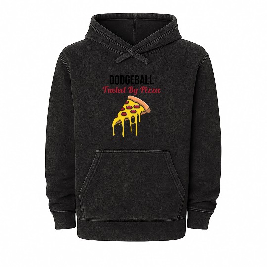 Dodgeball Player Coach Team Sports Pizza Funny Mineral Wash Hoodies