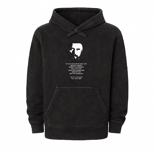 Saint Nicholas Serbian on the metaphysics of war Mineral Wash Hoodies