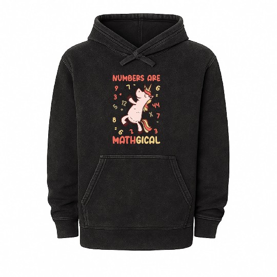 Math Number Lovers Mathematics Unicorn Teacher Mineral Wash Hoodies