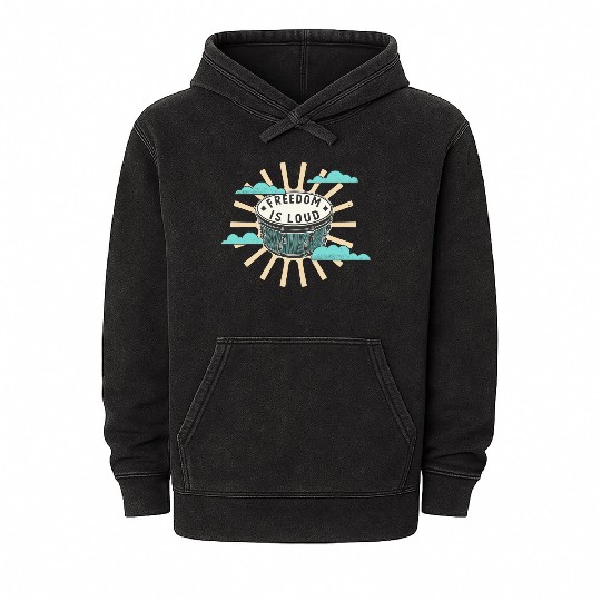 Bongo Drum Freedom Is Loud Music Lover Mineral Wash Hoodies