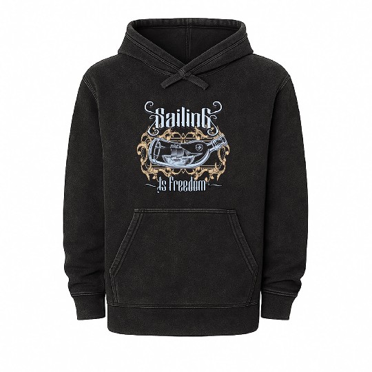 Sailing Is Freedom Mineral Wash Hoodies