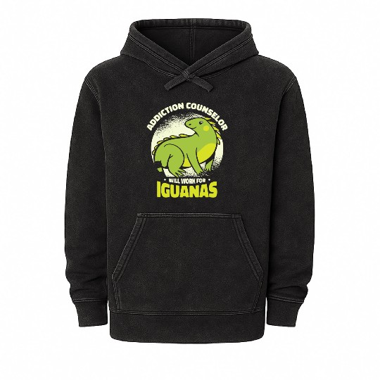 Iguana Lizard Addiction Reptile Iguana Lover Mineral Wash Hoodies