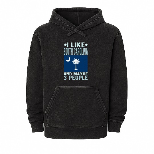 South Carolina Flag US State Mineral Wash Hoodies