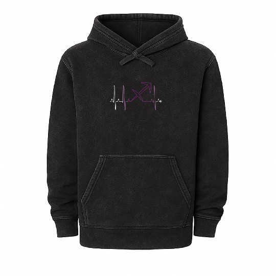 Sagittarius Heartbeat Mineral Wash Hoodies