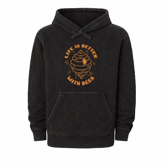 Beekeeper Bees Insects Flowers Bee Lover Plants Mineral Wash Hoodies