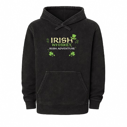 Irish whiskey, Irish adventure Mineral Wash Hoodies