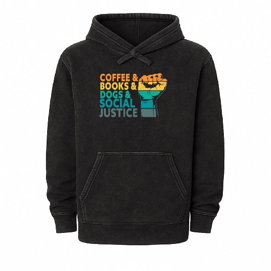 Books Dogs Lover Human Rights Equality Mineral Wash Hoodies