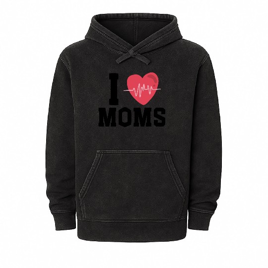 I Love Muscle Mommies Mineral Wash Hoodies