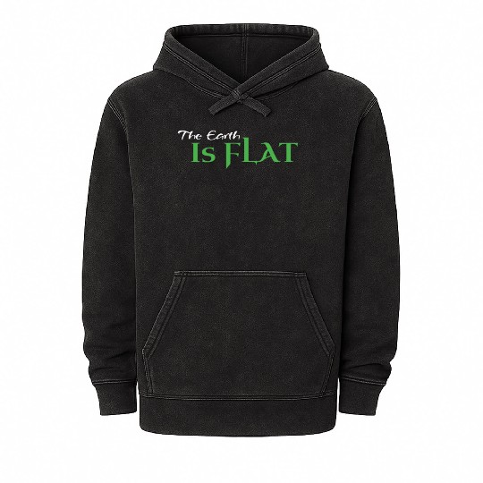 Flat Earth Green Mineral Wash Hoodies