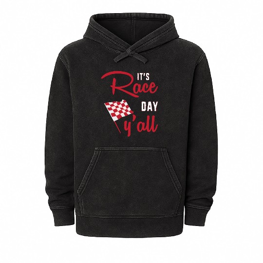Dirt Track Racing Racer Its Race Day Yall Mineral Wash Hoodies