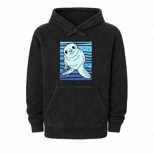 Cartoon Seals I Seal Lion I Kids Seal Mineral Wash Hoodies