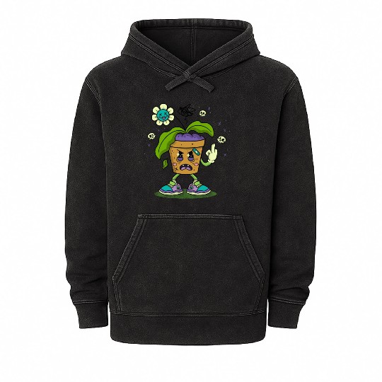 Angry Plant Mineral Wash Hoodies