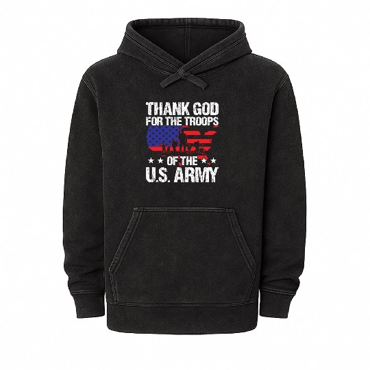 Soldier thank god for troops of us army military Mineral Wash Hoodies