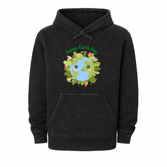 Happy Earth Day Mineral Wash Hoodies