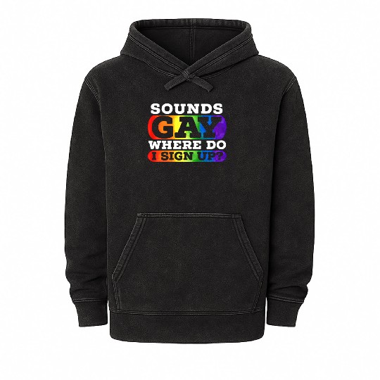 Gay Rights Rainbow Pride Month LGBTQ Gay Pride Mineral Wash Hoodies