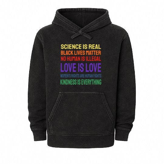 Science Is Real Black Lives Matter Mineral Wash Hoodies