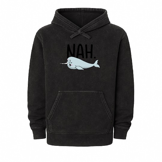 Procrastinating Narwhal Lover Aquatic Animals Mineral Wash Hoodies