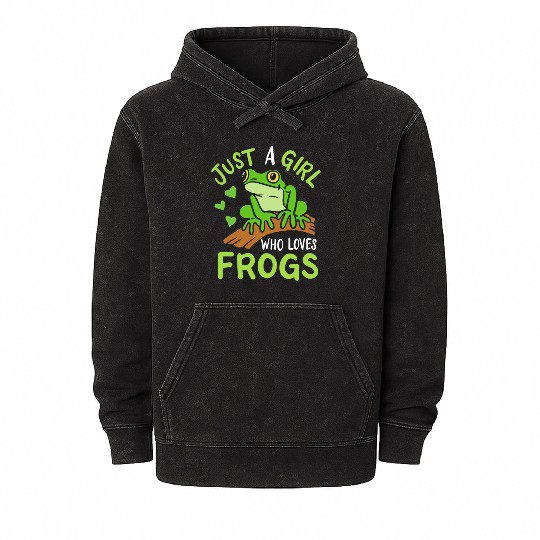 Frog Toad Frog Lover Mineral Wash Hoodies