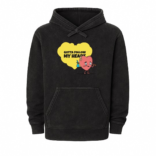 Gotta Follow My Heart Anti Valentine Heart Mineral Wash Hoodies