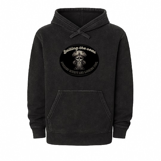 Cool Pirate Sailing Mineral Wash Hoodies