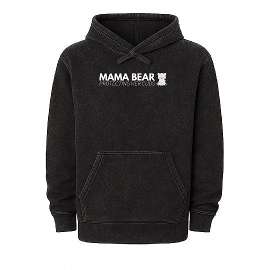 Mama Bear protecting her cubs Mineral Wash Hoodies