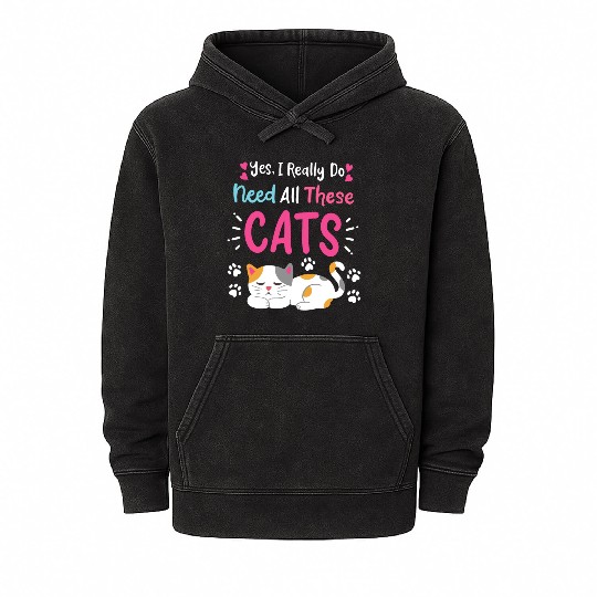 Cats Cat Owner Cat Lover Mineral Wash Hoodies