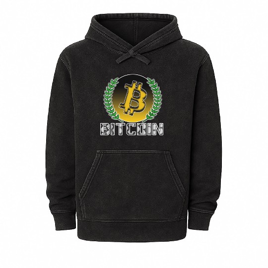Bitcoin design 2 Mineral Wash Hoodies