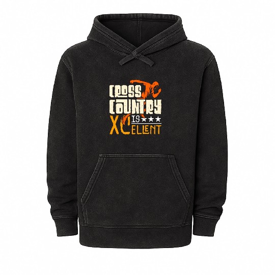 Cross Country Is XCellent Marathon Race XC Running Mineral Wash Hoodies
