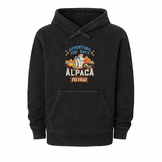 Alpaca my Bags Hiking funny Mountain fan Hiker Mineral Wash Hoodies