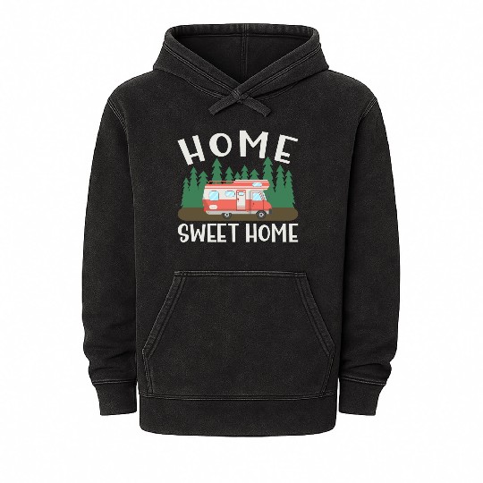 Motorhome Rv Camping Camper Home Sweet Home Mineral Wash Hoodies