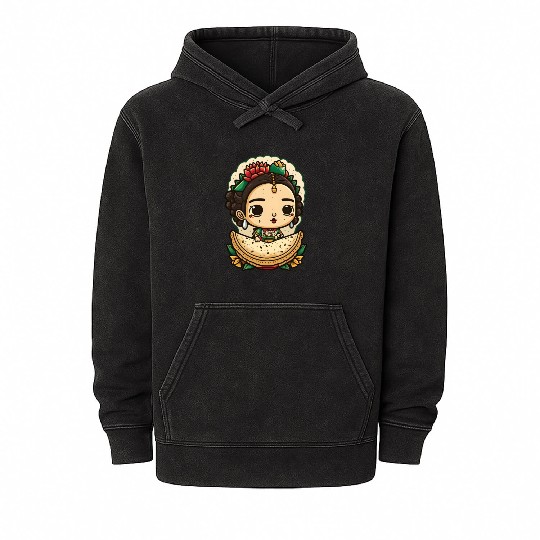 Frida Kahlo & Tacos Cinco De Mayo Mexican Fiesta Mineral Wash Hoodies