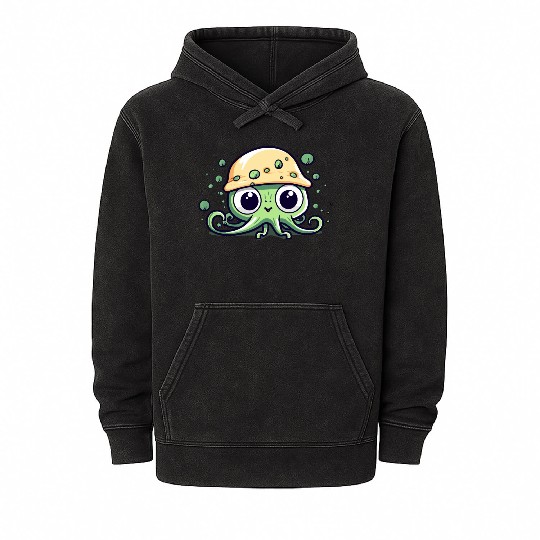 Kawaii Octopus Mineral Wash Hoodies
