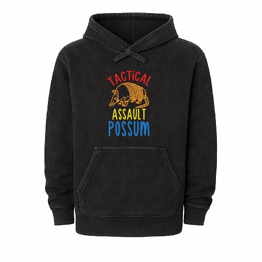 tactical assault possum Mineral Wash Hoodies