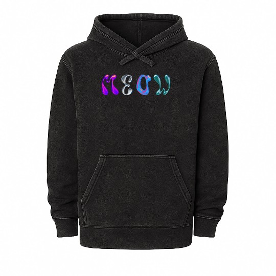meow kitty Mineral Wash Hoodies