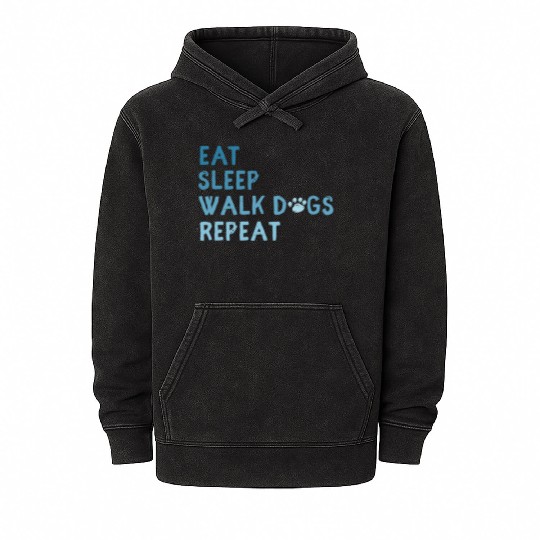 Eat Sleep Walk Dog Repeat Walking Mineral Wash Hoodies dog owne