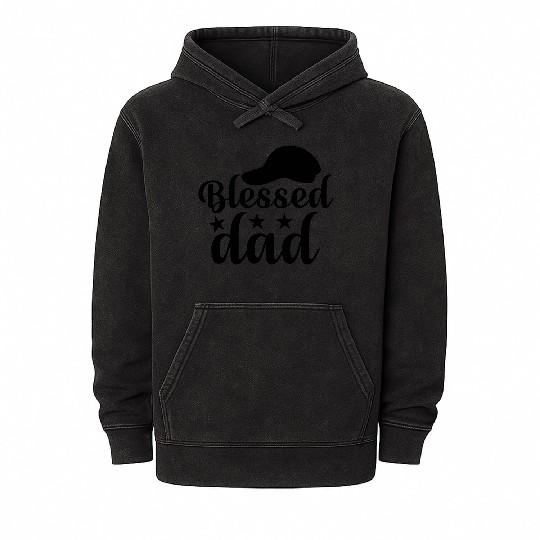 Blessed dad 2 01 Mineral Wash Hoodies